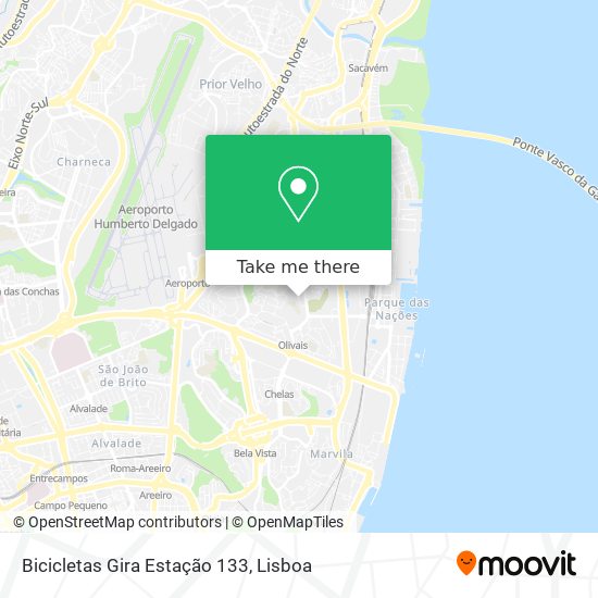 Bicicletas Gira Estação 133 mapa