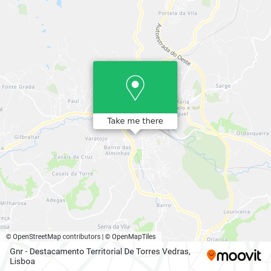 Gnr - Destacamento Territorial De Torres Vedras mapa
