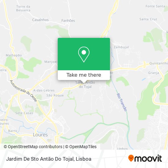 Jardim De Sto Antão Do Tojal mapa