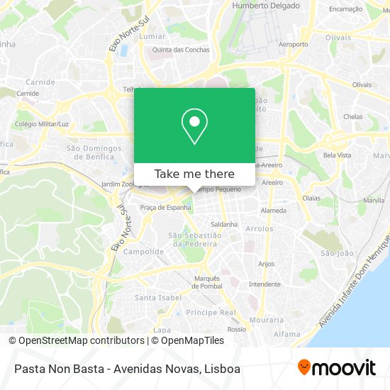 Pasta Non Basta - Avenidas Novas mapa