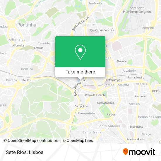 Como chegar a Sete Rios em Lisboa por autocarro, comboio ou metro?