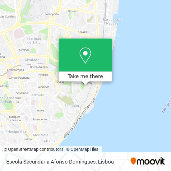 Escola Secundária Afonso Domingues mapa