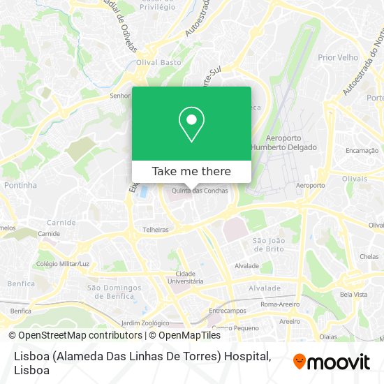 Lisboa (Alameda Das Linhas De Torres) Hospital map