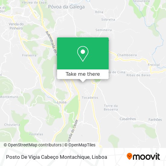 Posto De Vigia Cabeço Montachique mapa