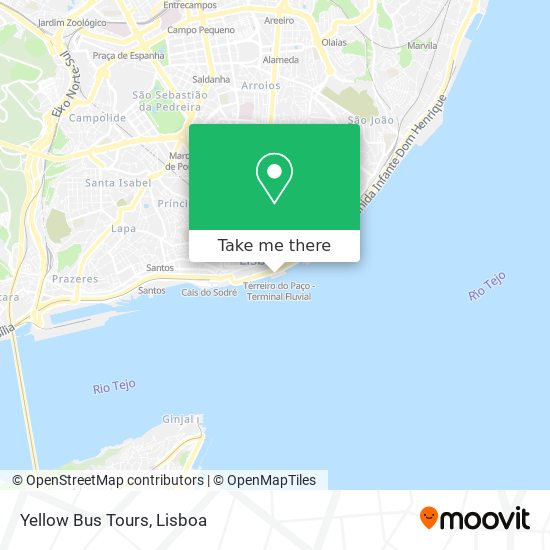 Yellow Bus Tours map