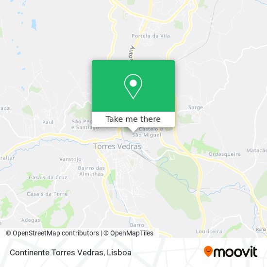 Continente Torres Vedras map