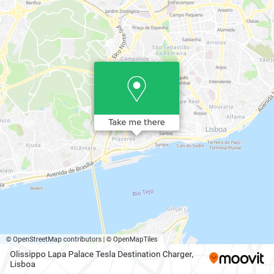 Olissippo Lapa Palace Tesla Destination Charger mapa