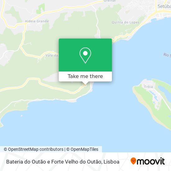 Bateria do Outão e Forte Velho do Outão mapa