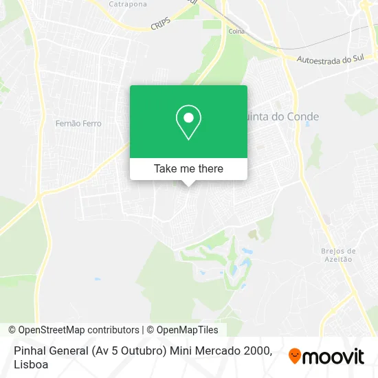 Pinhal General (Av 5 Outubro) Mini Mercado 2000 map