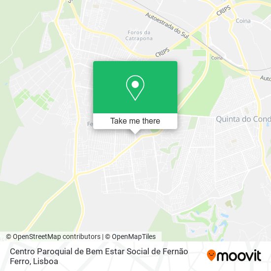 Centro Paroquial de Bem Estar Social de Fernão Ferro mapa