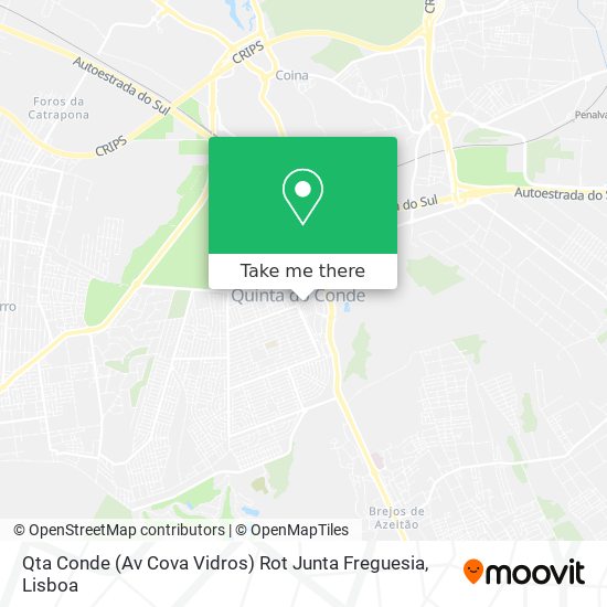 Qta Conde (Av Cova Vidros) Rot Junta Freguesia mapa
