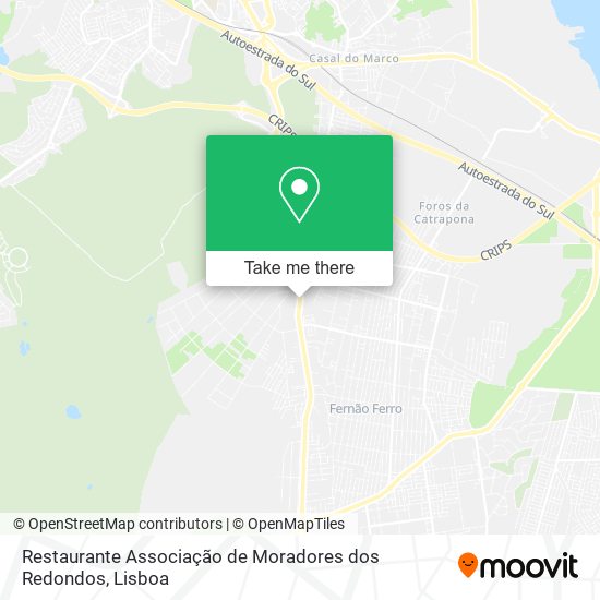 Restaurante Associação de Moradores dos Redondos mapa