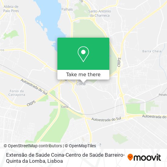 Extensão de Saúde Coina-Centro de Saúde Barreiro-Quinta da Lomba map