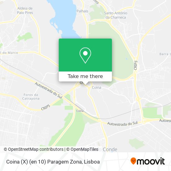 Coina (X) (en 10) Paragem Zona map