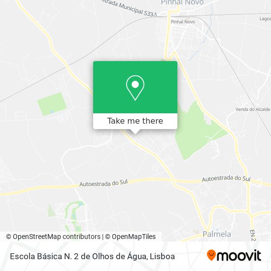 Escola Básica N. 2 de Olhos de Água mapa