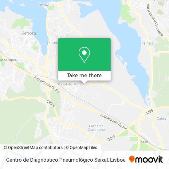 Centro de Diagnóstico Pneumológico Seixal map