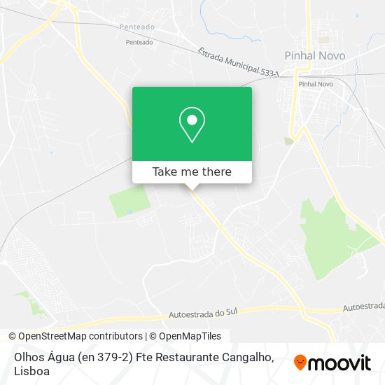 Olhos Água (en 379-2) Fte Restaurante Cangalho mapa
