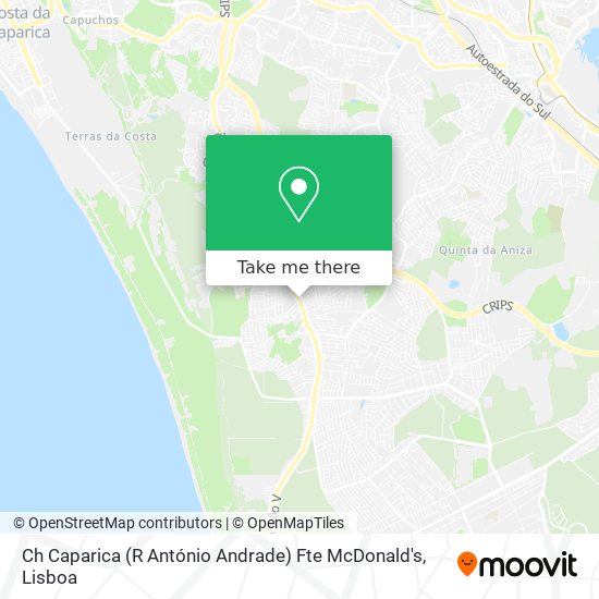 Ch Caparica (R António Andrade) Fte McDonald's map
