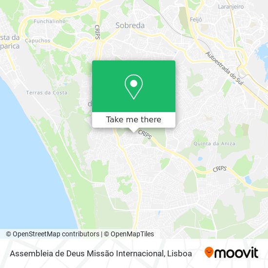 Assembleia de Deus Missão Internacional mapa