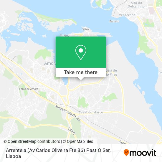 Arrentela (Av Carlos Oliveira Fte 86) Past O Ser map