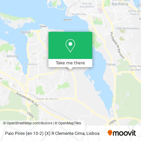 Paio Pires (en 10-2) (X) R Clemente Cima mapa