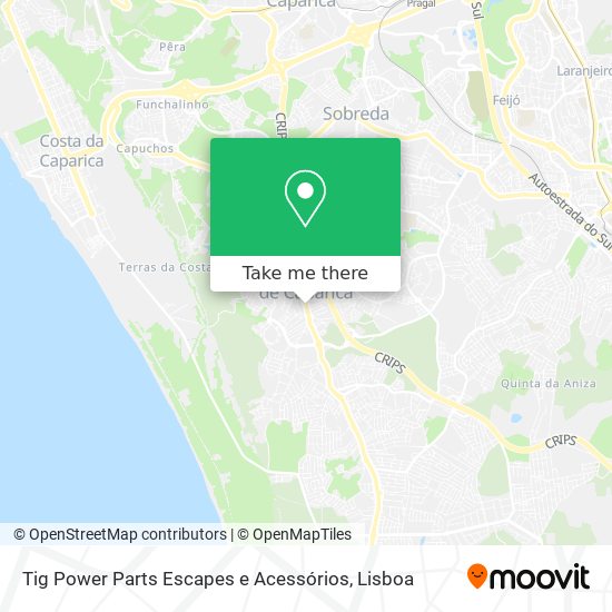 Tig Power Parts Escapes e Acessórios mapa
