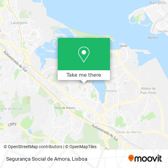 Segurança Social de Amora mapa