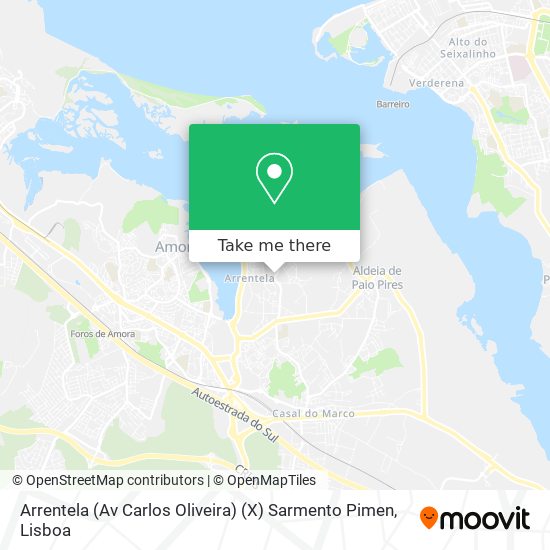 Arrentela (Av Carlos Oliveira) (X) Sarmento Pimen map