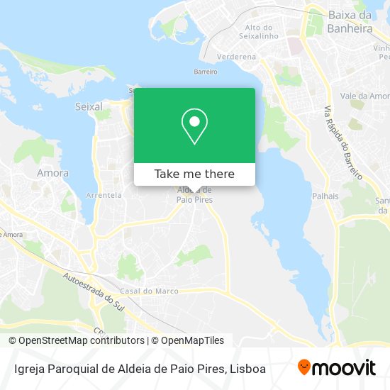 Igreja Paroquial de Aldeia de Paio Pires mapa