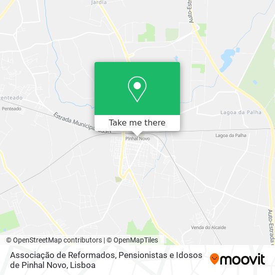 Associação de Reformados, Pensionistas e Idosos de Pinhal Novo map