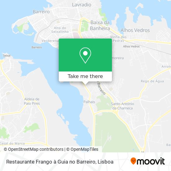 Restaurante Frango à Guia no Barreiro mapa