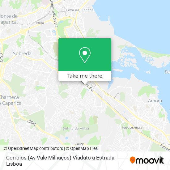 Corroios (Av Vale Milhaços) Viaduto a Estrada map