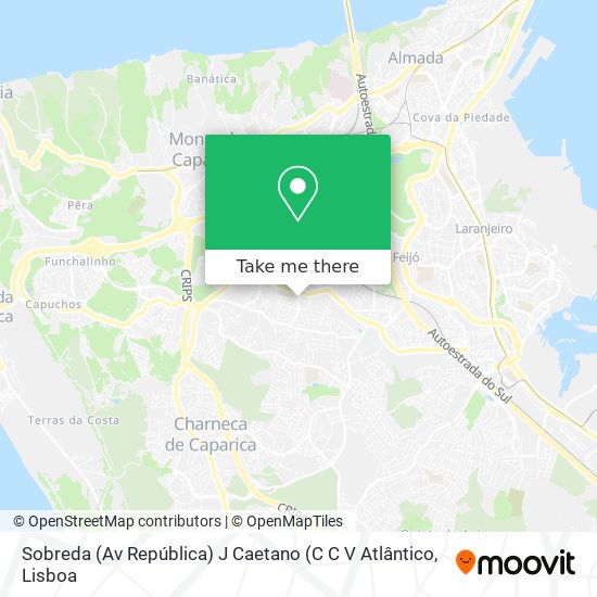 Sobreda (Av República) J Caetano (C C V Atlântico map