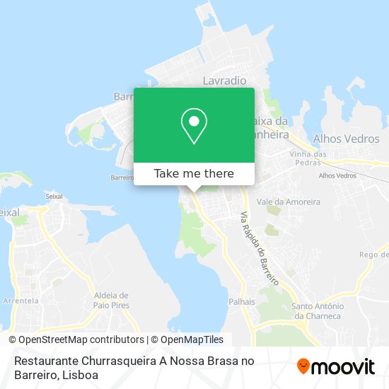 Restaurante Churrasqueira A Nossa Brasa no Barreiro mapa
