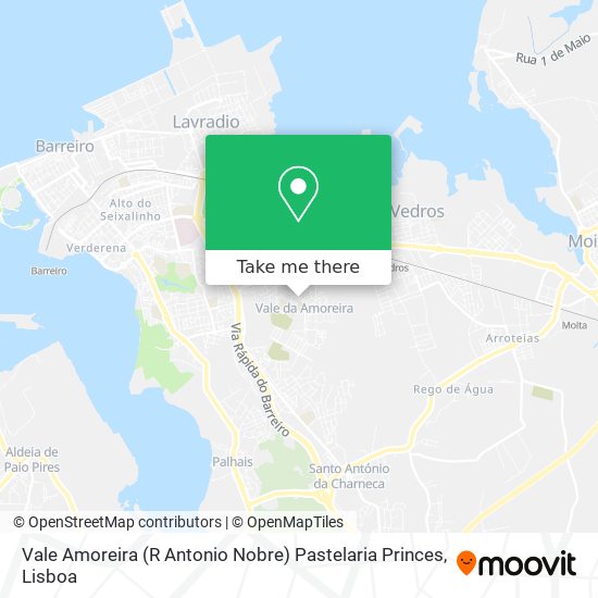Vale Amoreira (R Antonio Nobre) Pastelaria Princes mapa