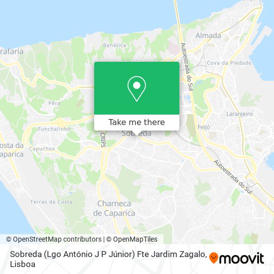 Sobreda (Lgo António J P Júnior) Fte Jardim Zagalo map