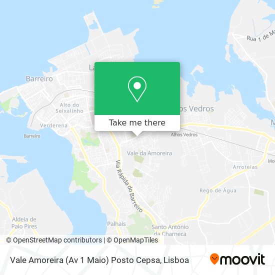 Vale Amoreira (Av 1 Maio) Posto Cepsa mapa