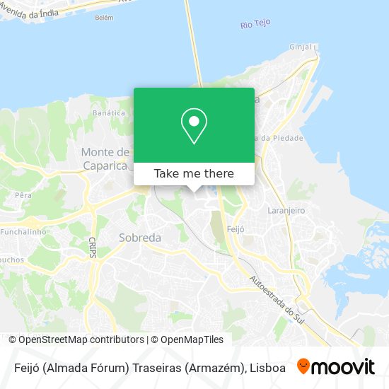 Feijó (Almada Fórum) Traseiras (Armazém) mapa