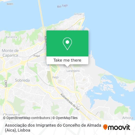 Associação dos Imigrantes do Concelho de Almada (Aica) mapa