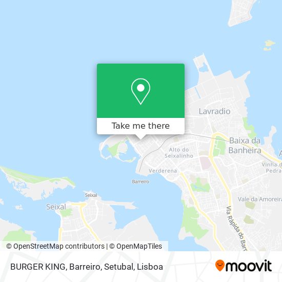 BURGER KING, Barreiro, Setubal mapa