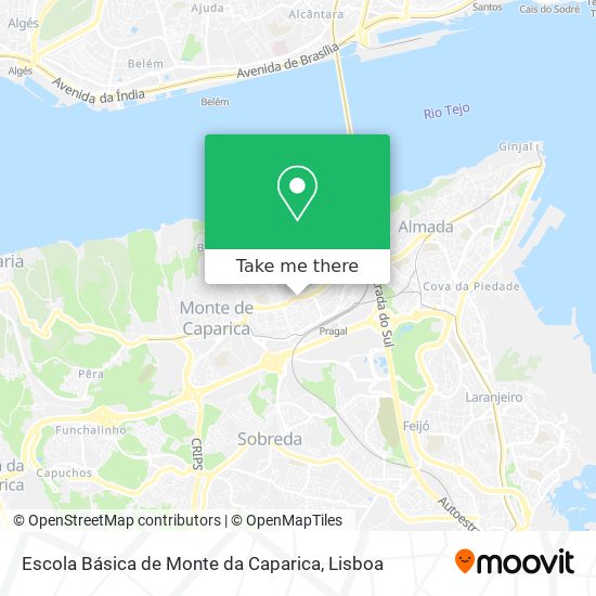 Escola Básica de Monte da Caparica mapa