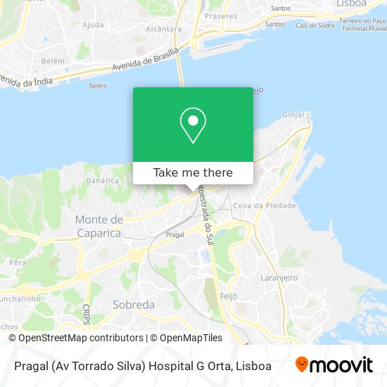 Pragal (Av Torrado Silva) Hospital G Orta mapa