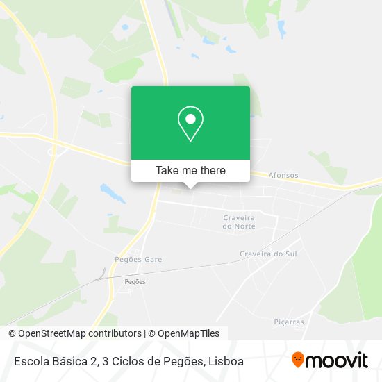 Escola Básica 2, 3 Ciclos de Pegões map