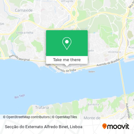 Secção do Externato Alfredo Binet mapa