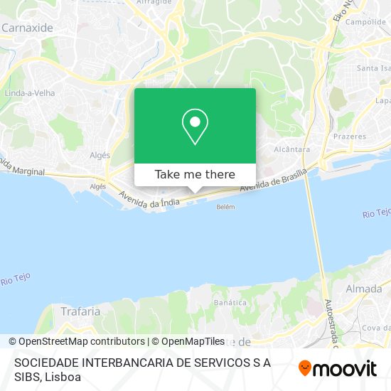 SOCIEDADE INTERBANCARIA DE SERVICOS S A SIBS map