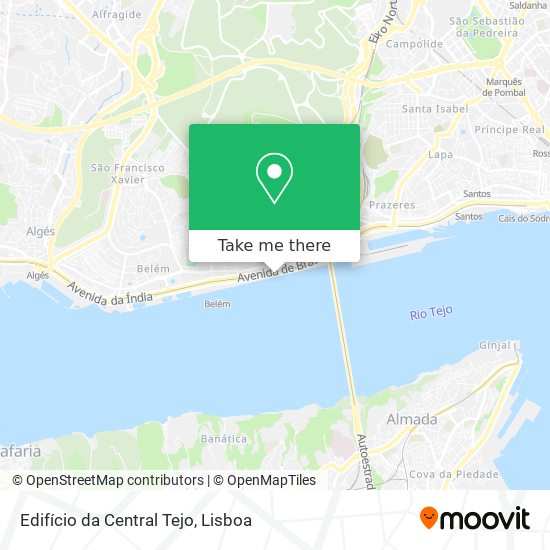 Edifício da Central Tejo mapa