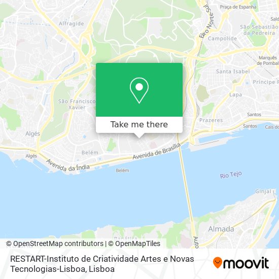 RESTART-Instituto de Criatividade Artes e Novas Tecnologias-Lisboa mapa