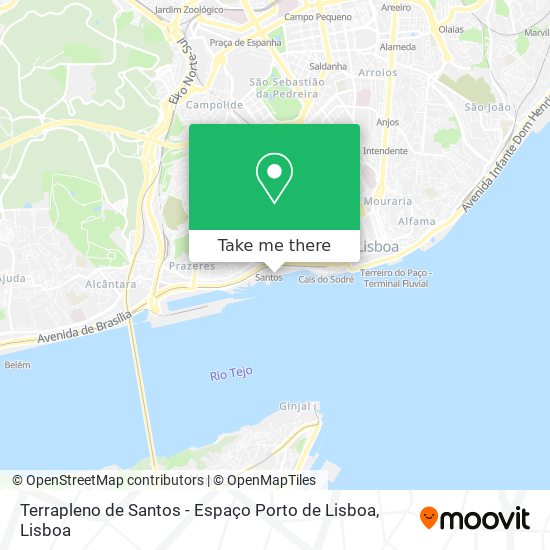 Terrapleno de Santos - Espaço Porto de Lisboa mapa