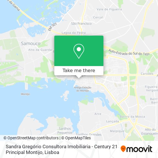 Sandra Gregório Consultora Imobiliária - Century 21 Principal Montijo mapa
