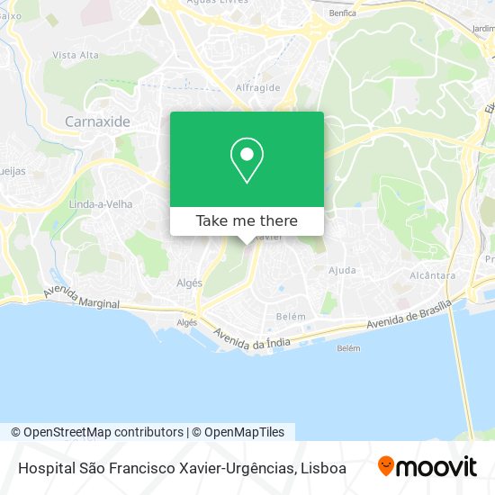 Hospital São Francisco Xavier-Urgências map